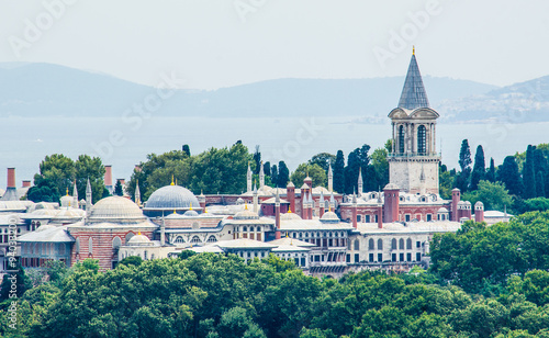 aerial view of topkapi palace in istanbul. photo
