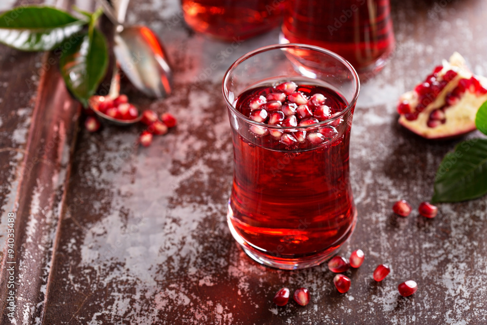 Pomegranate drink with sparkling water Pomegranate drink with sparkling water