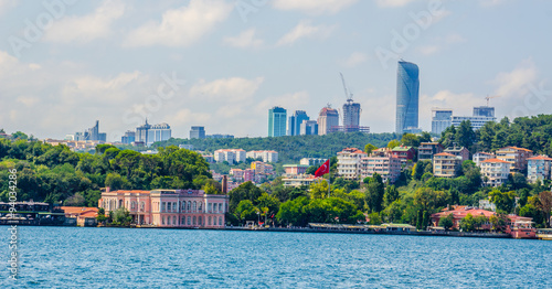 Photography shores of bosphorus strait are covered by luxurious houses which often serve as setting for turkish tv drama