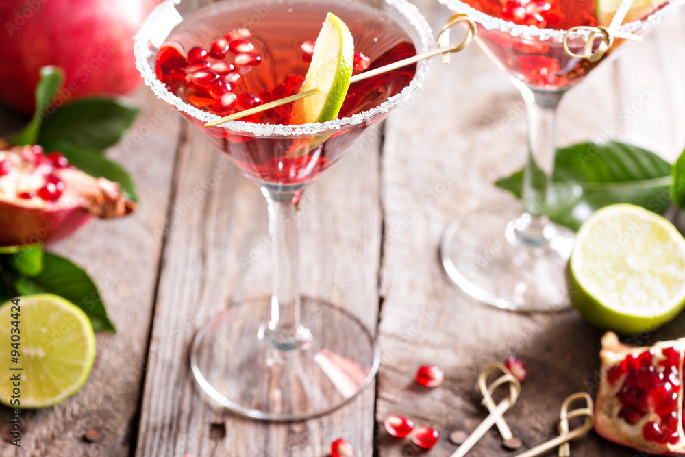 Pomegranate martini with lime Pomegranate martini with lime