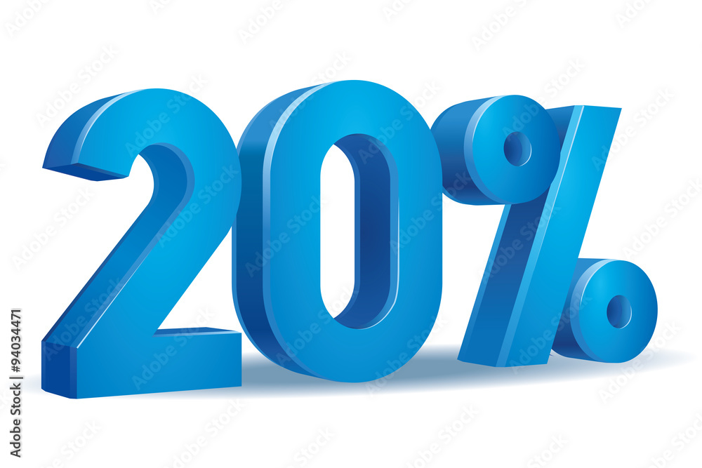 Vector of 20 percent in white background Vector of 20 percent in white background