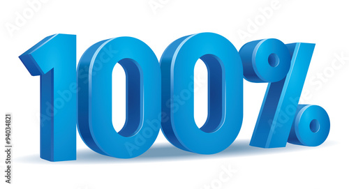 Vector of 100 percent in white background