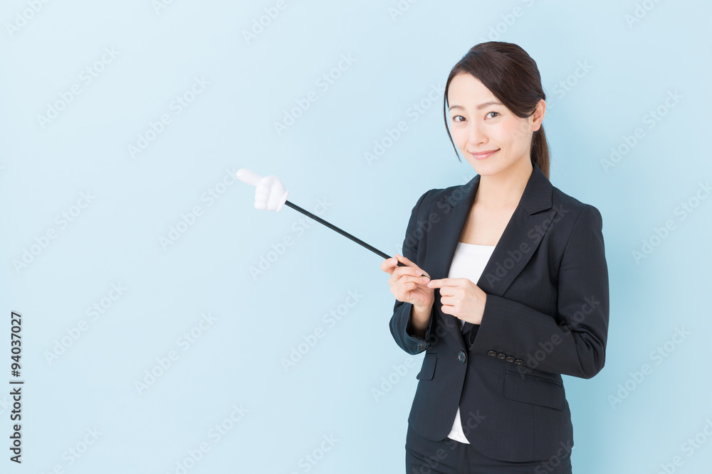 portrait of asian businesswoman on blue background portrait of asian businesswoman on blue background
