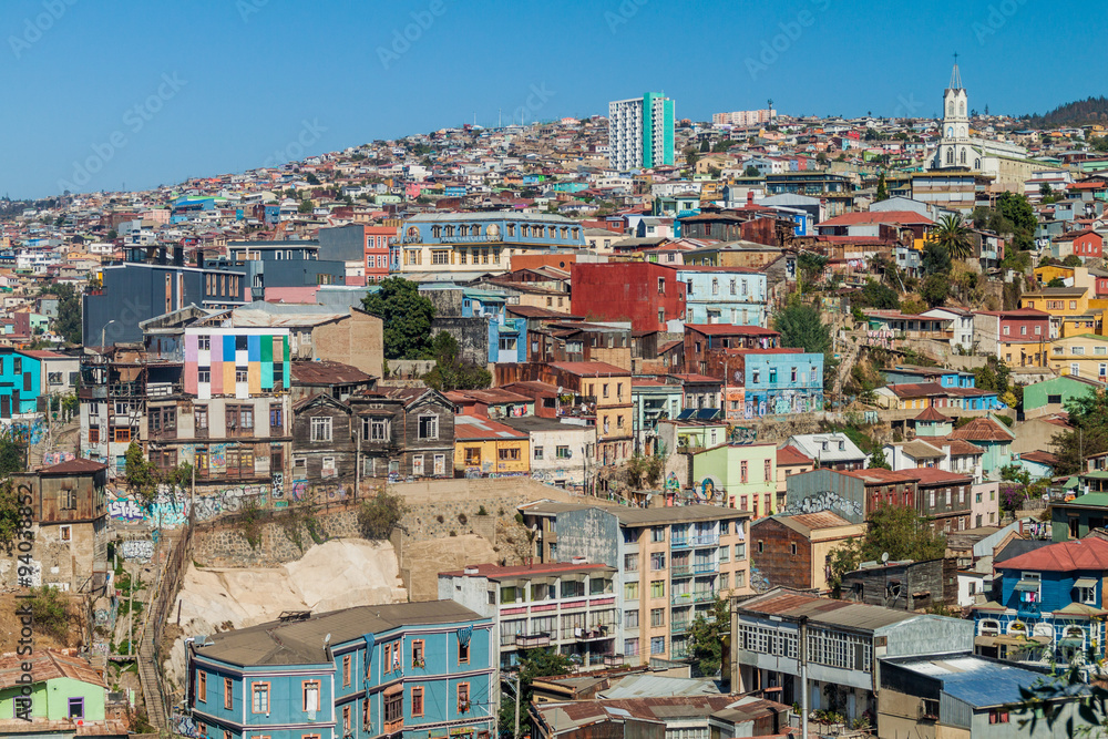 Colorful houses on hills of Valparaiso, Chile Colorful houses on hills of Valparaiso, Chile