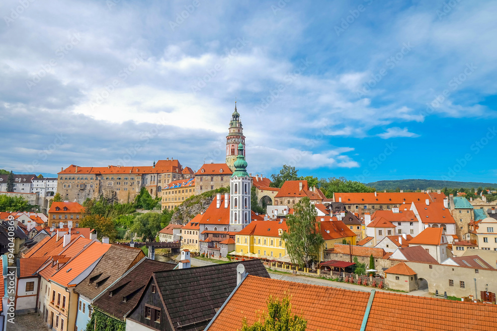 Beautiful view of the city of Cesky Krumlov, Czech Republic