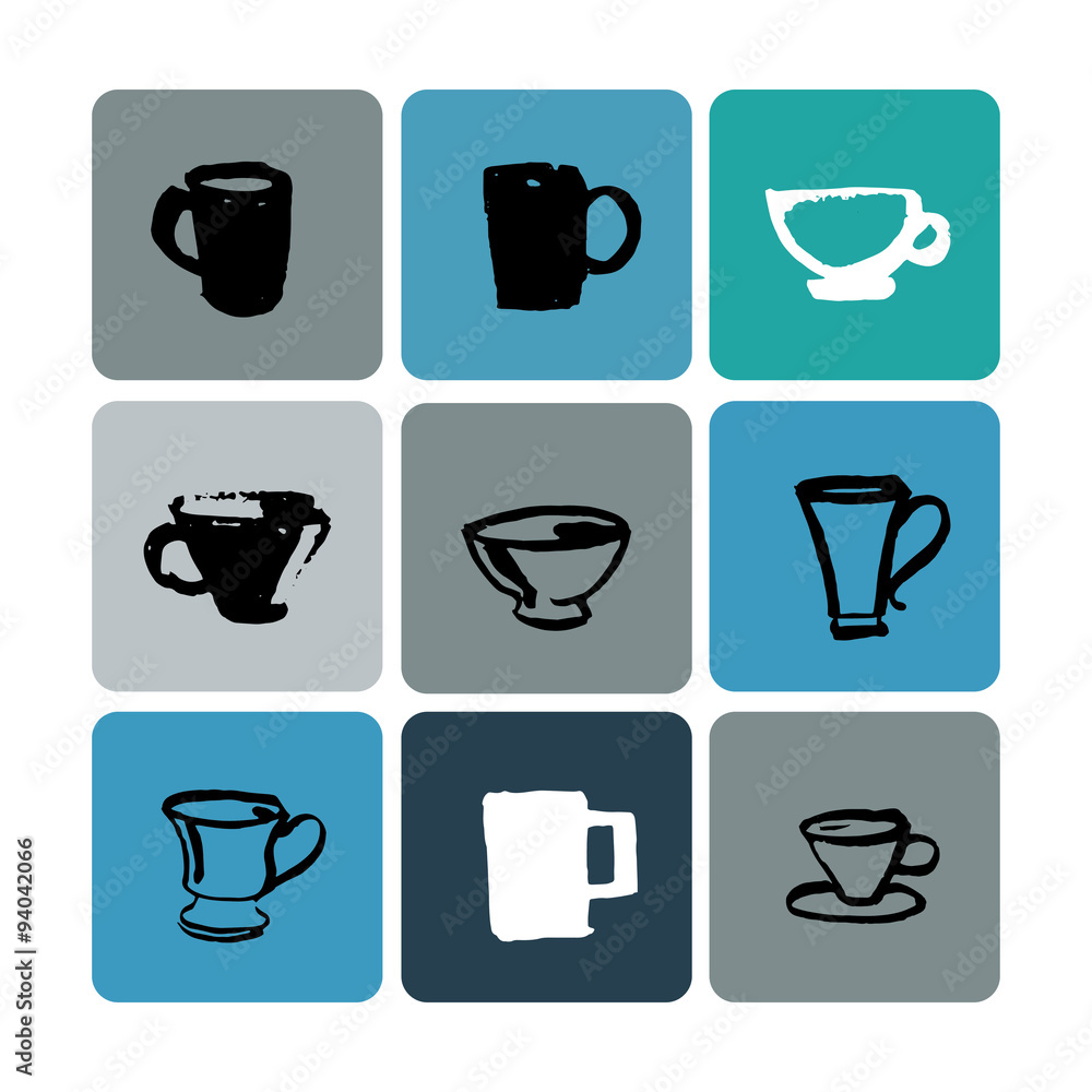 Tea shop logo set illustration Tea shop logo set illustration