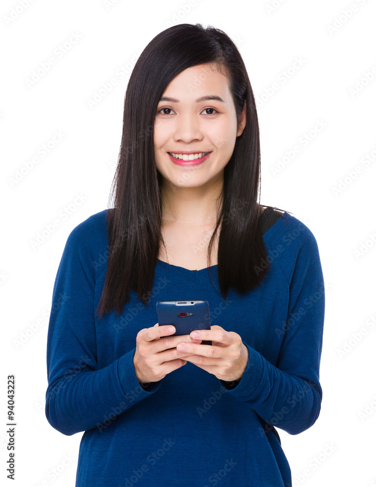 Asian woman use of the mobile phone Asian woman use of the mobile phone
