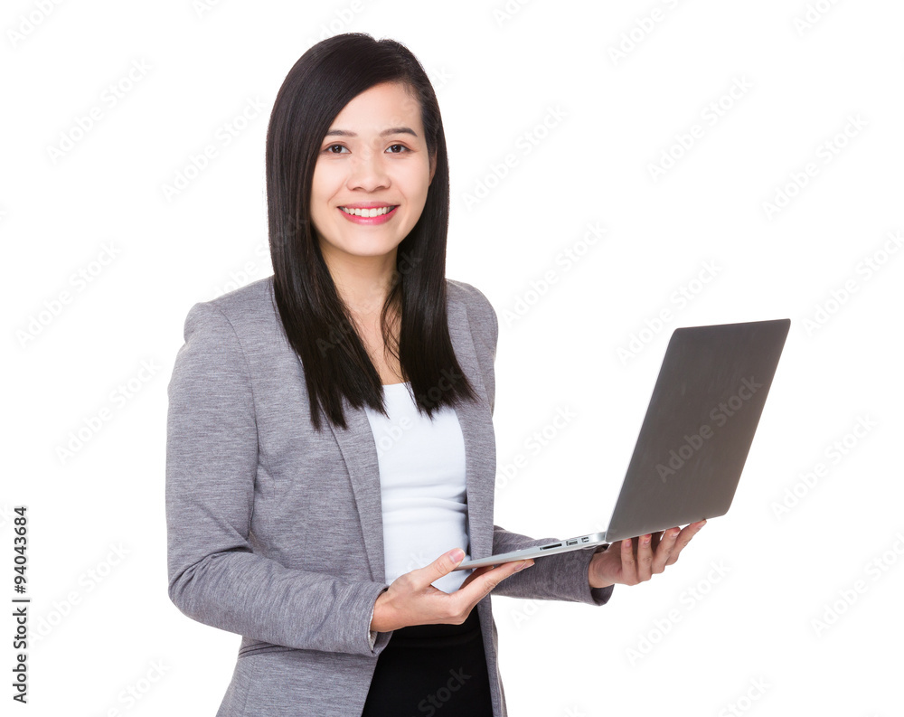 Businesswoman use of the laptop computer Businesswoman use of the laptop computer