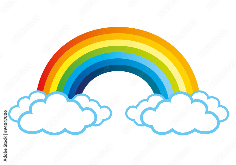 Rainbow and clouds. Rainbow and clouds.