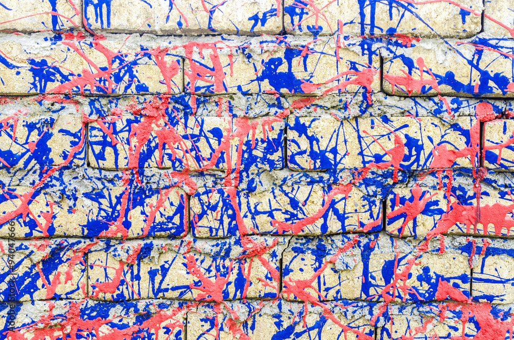 red and blue color painted on wall red and blue color painted on wall