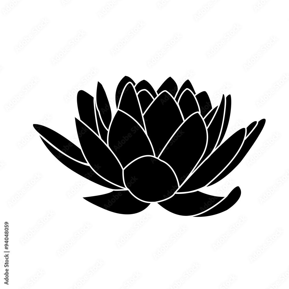 Fototapeta premium lotus flowers icon