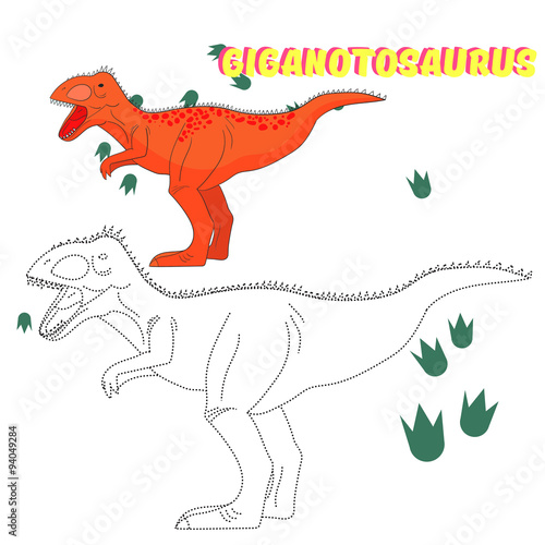 Educational game connect dots to draw dinosaur 