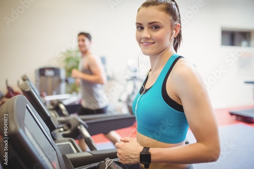 Fit people using the treadmill