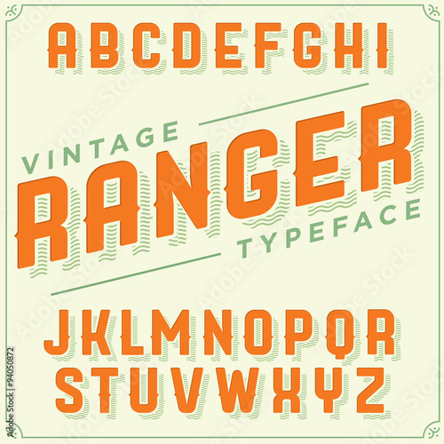 Vintage alphabet. Decorative retro font for poster and label design