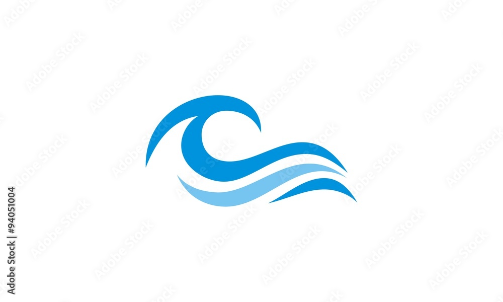 ocean wave abstract water logo - obrazy, fototapety, plakaty 