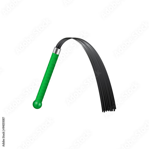 Whip with green handle