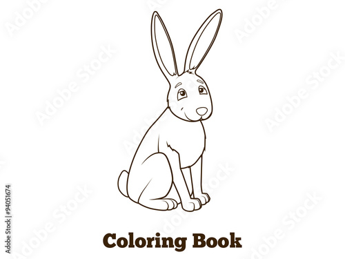 Forest animal hare cartoon coloring book vector © Oleksandr Pokusai