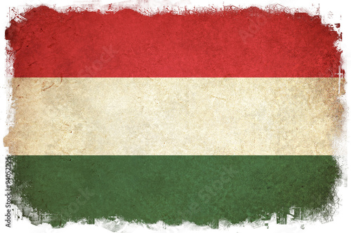 Fototapete Hungary grunge flag