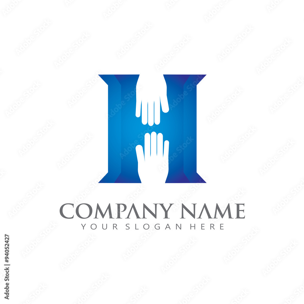 initial H Helping Hand Logo Icon initial H Helping Hand Logo Icon