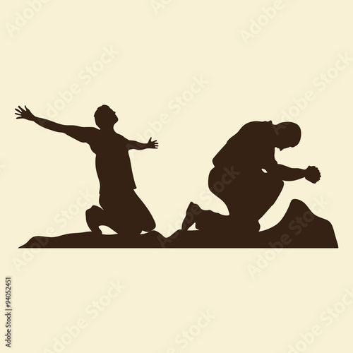 Silhouettes of praise and worship