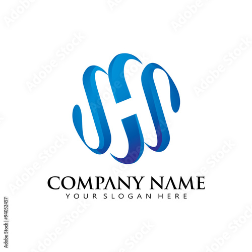 initial H, initial SSS, Globe World Logo Icon