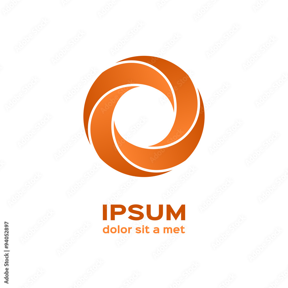 Fototapeta premium Business logo, orange circle icon