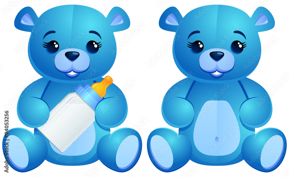 Blue baby boy teddy bear. Stock Vector | Adobe Stock
