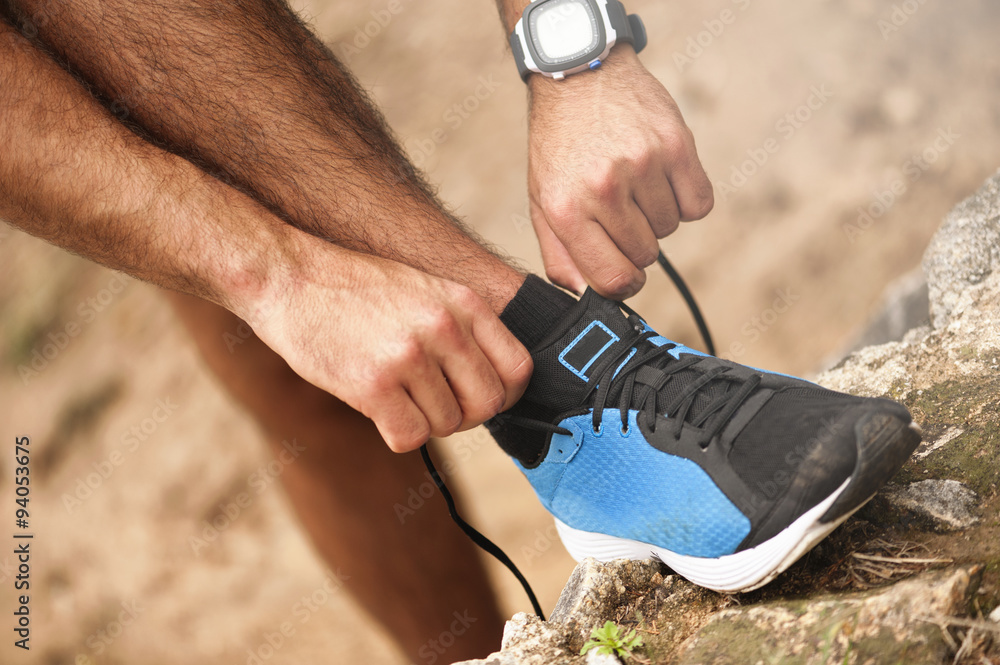 Runner boy in the forest