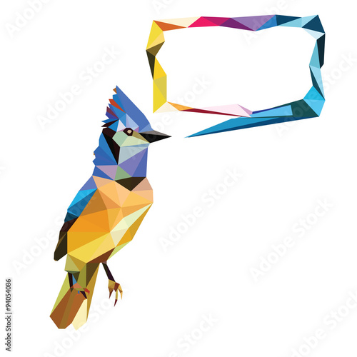 low poly bird frame vector