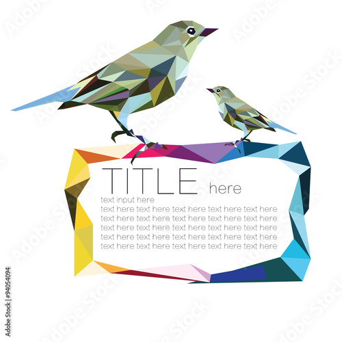 low poly bird frame vector