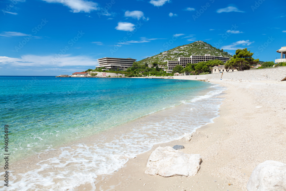 Obraz premium Beautiful turquoise beach in Mlini, Croatia