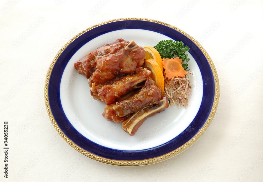 Fried pork chop with sweet and sour sauce. chinese cuisine. yumcha, chinese food.
Fried pork chop with sweet and sour sauce. chinese cuisine. yumcha, chinese food.