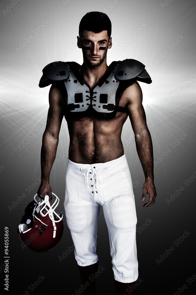 Composite image of rugby player wearing shoulder pad Composite image of rugby player wearing shoulder pad