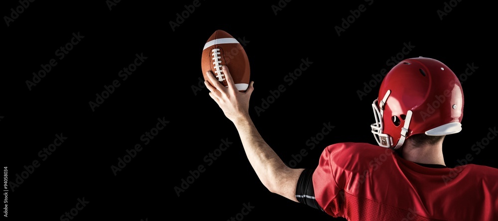 Composite image of rear view of american football player Composite image of rear view of american football player