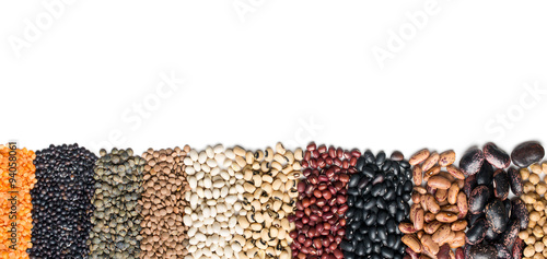 various dried legumes