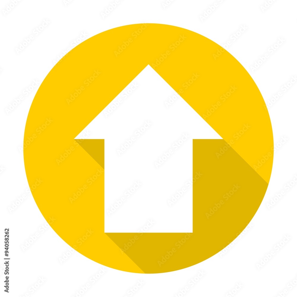 Direction arrow up icon with long shadow Direction arrow up icon with long shadow