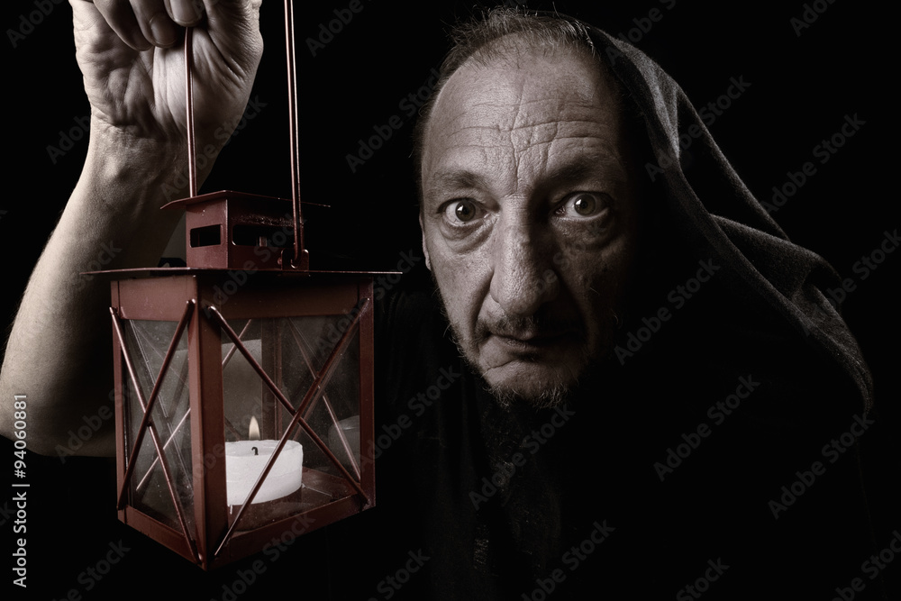 Naklejka premium Representation of a character in the novel Frankenstein called Igor.The Lantern Of Diogenes
