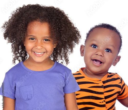 Two adorable african children smiling photo