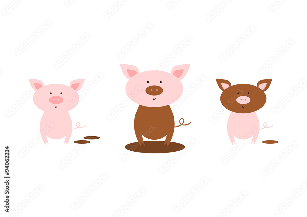 Drei Schweine - Illustration Drei Schweine - Illustration