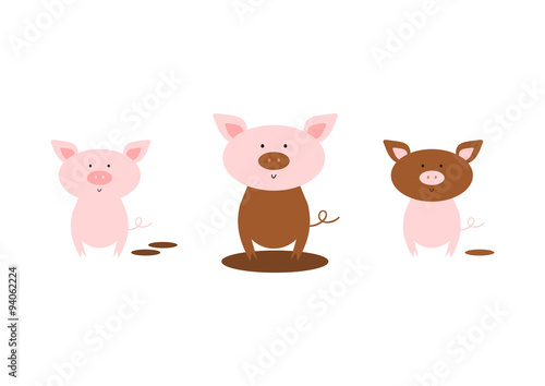 Drei Schweine - Illustration 