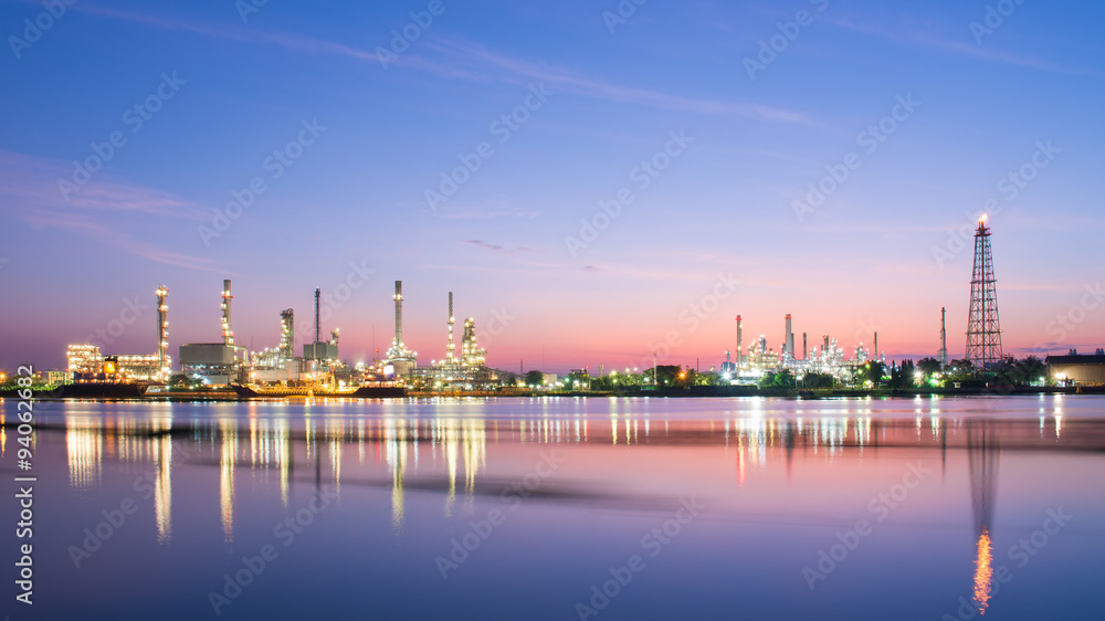 Oil refinery along the river.