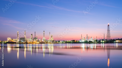 Oil refinery along the river. © nattapan72