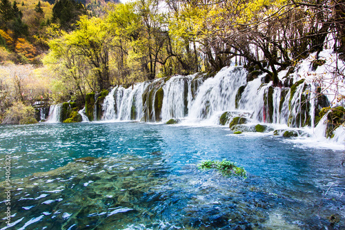 Arrow bamboo waterfall jiuzhaigou scenic © happystock