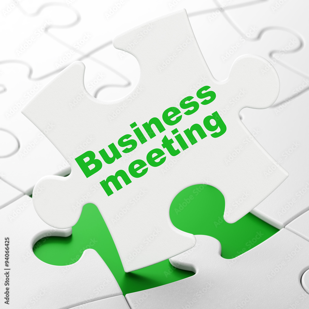 Business concept: Business Meeting on puzzle background Business concept: Business Meeting on puzzle background
