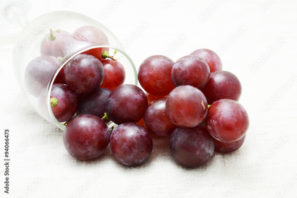 grapes and red wine