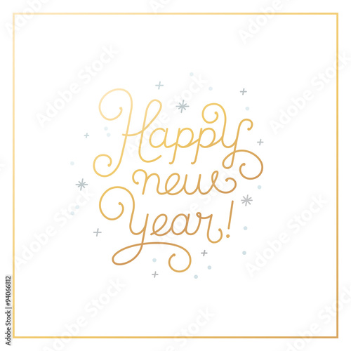 Happy new year - greeting card with hand-lettering type in calli © venimo