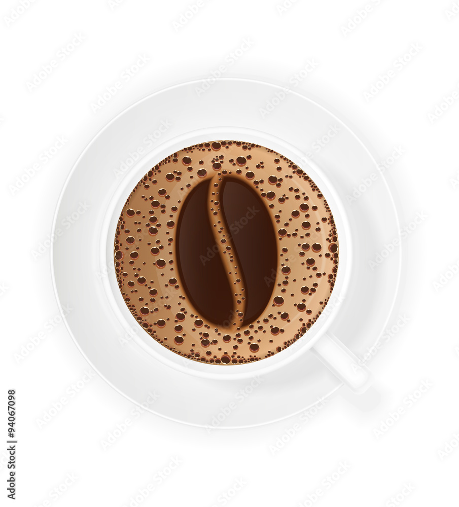 cup of coffee crema and symbol beans vector illustration cup of coffee crema and symbol beans vector illustration