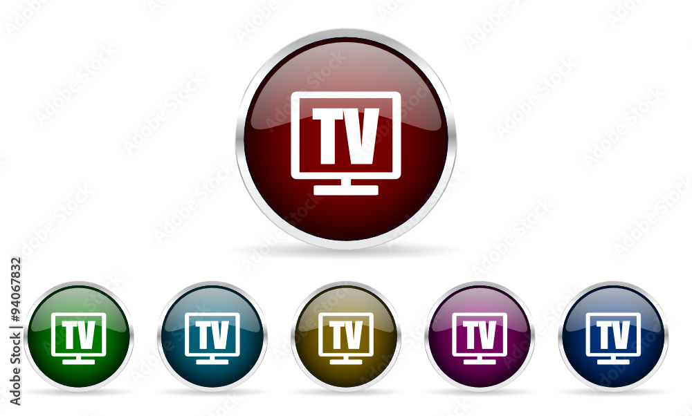 tv vector icon set