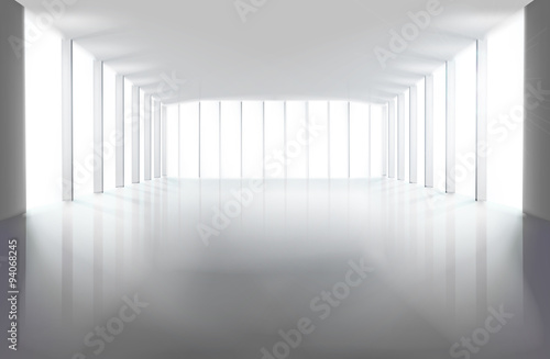 Empty large hall. Vector illustration.