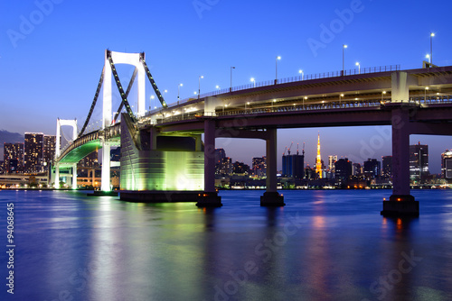 View of Tokyo Bay and Rainbow Bridge